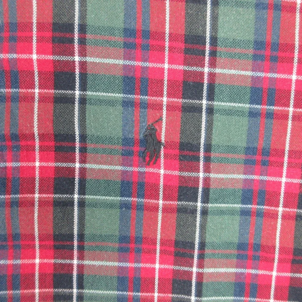 Vintage Polo Ralph Lauren Shirt Mens XL Green Red Plaid Blake Oxford Button Up